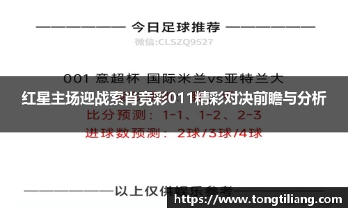 红星主场迎战索肖竞彩011精彩对决前瞻与分析